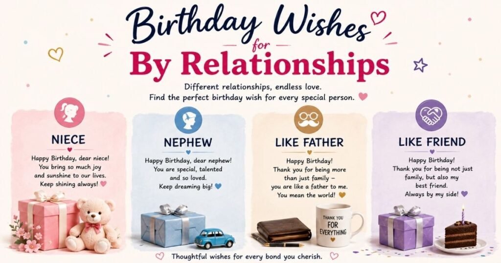 Birthday Wishes for By Relationships