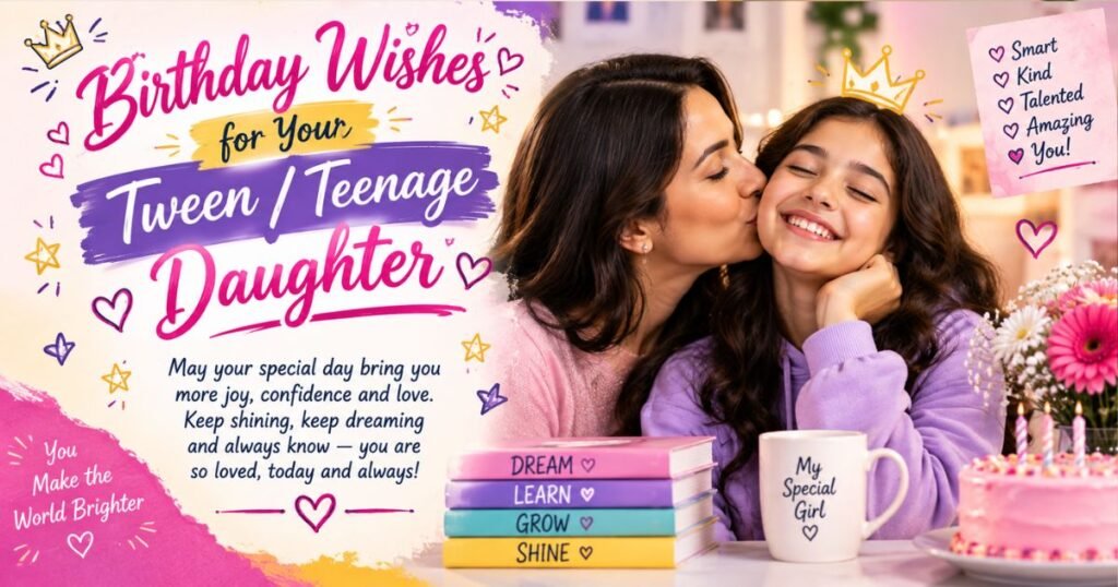 Birthday Wishes for Your Tween / Teenage Daughter