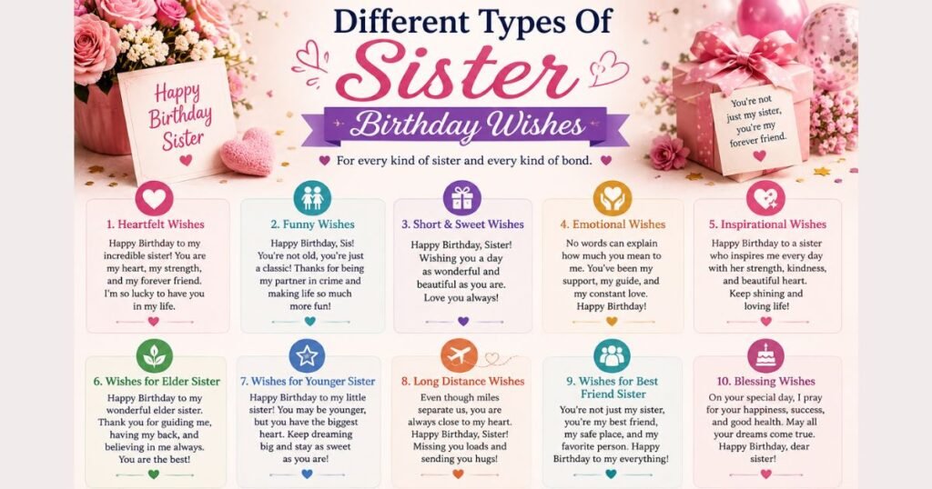 Different Types Of Sister Birthday Wishes