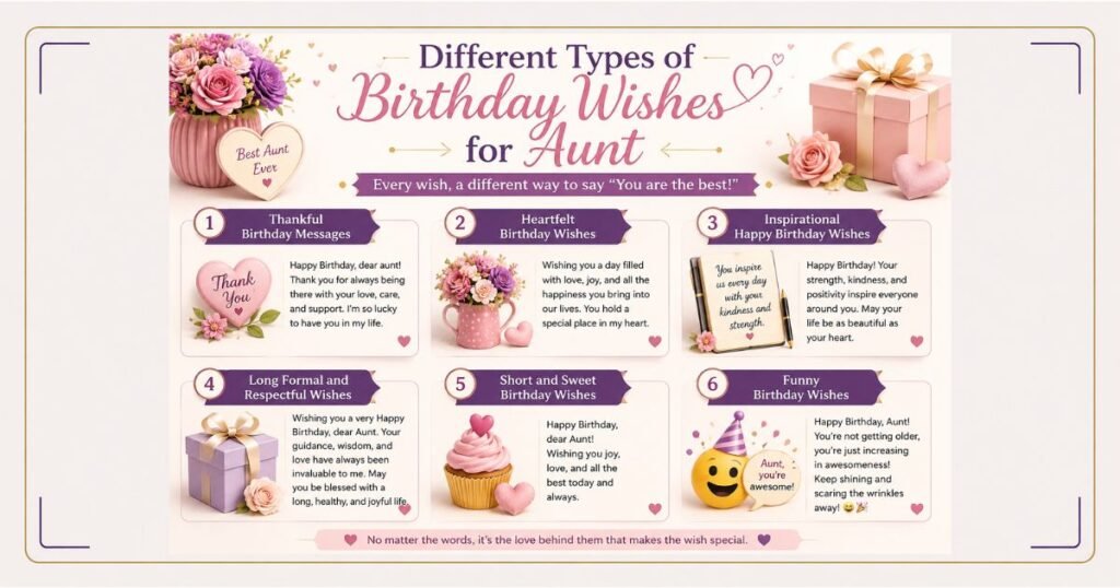 Different Types of Birthday Wishes for Aunt