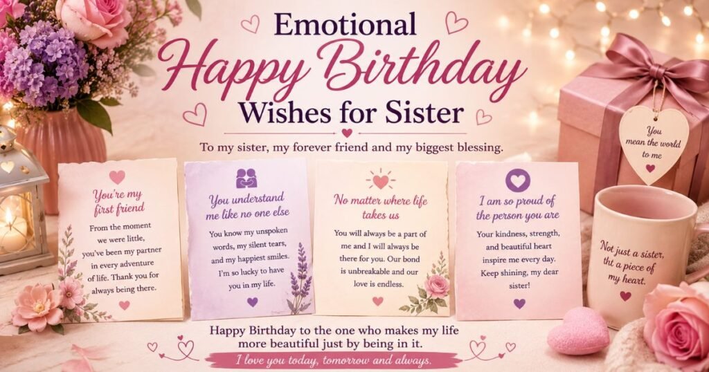 Emotional Happy Birthday Wishes for sister