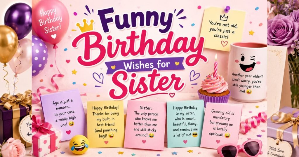 Funny Birthday Wishes for Sister