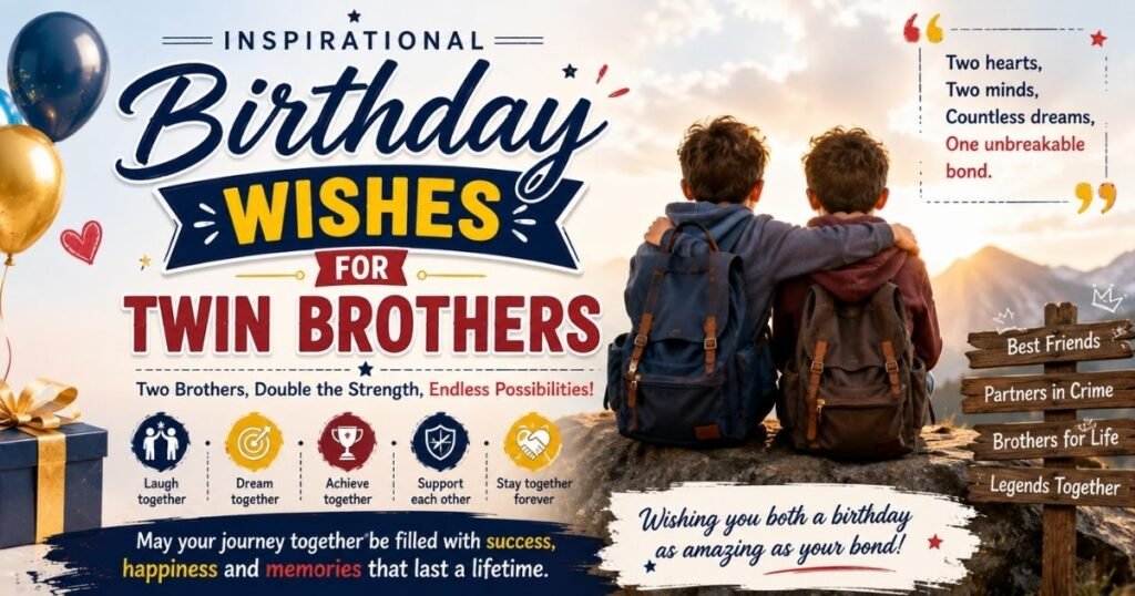 Inspirational Birthday Wishes for Twin Brothers