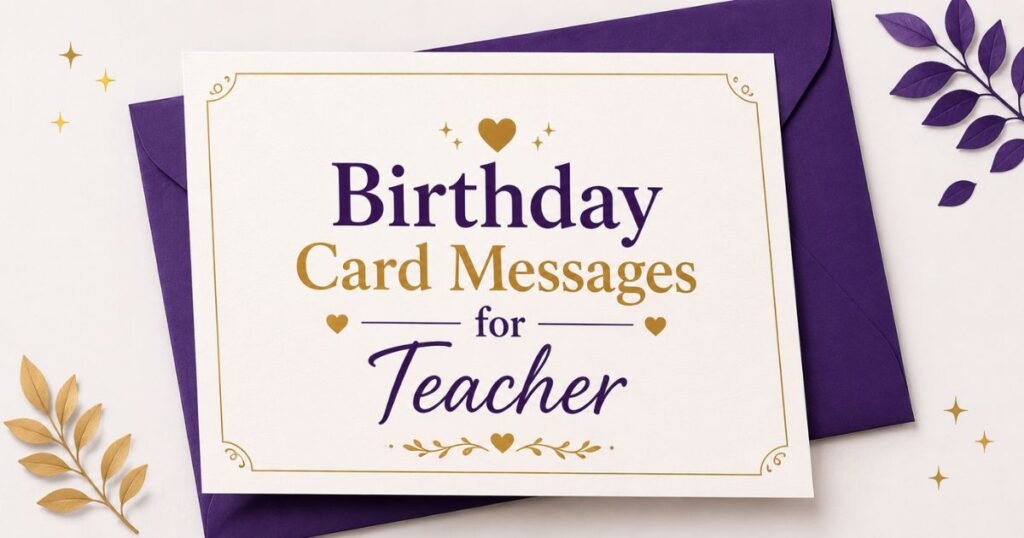 Birthday Card Messages for Teacher