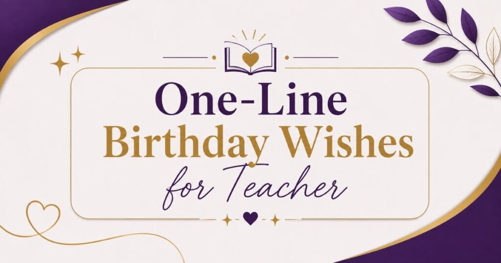 One-Line Birthday Wishes for Teacher