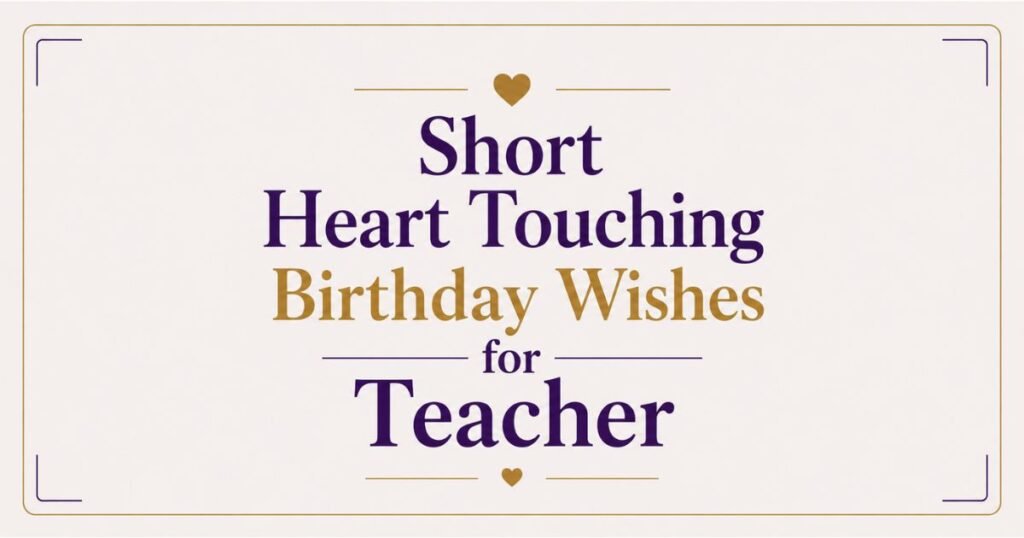 Short Heart Touching Birthday Wishes for Teacher