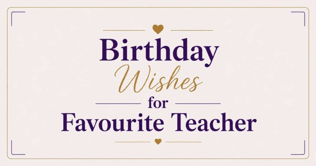 Birthday Wishes for Favourite Teacher
