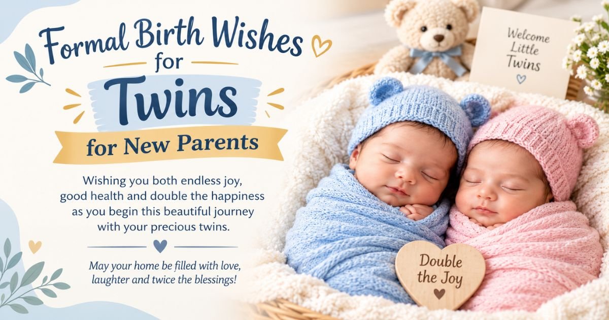 Formal Birth Wishes for Twins for New Parents