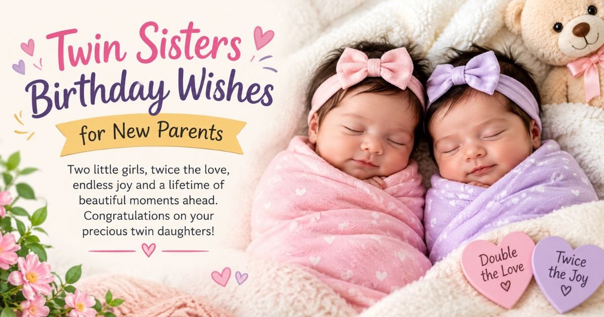 Twin Sisters Birth Wishes for New Parents
